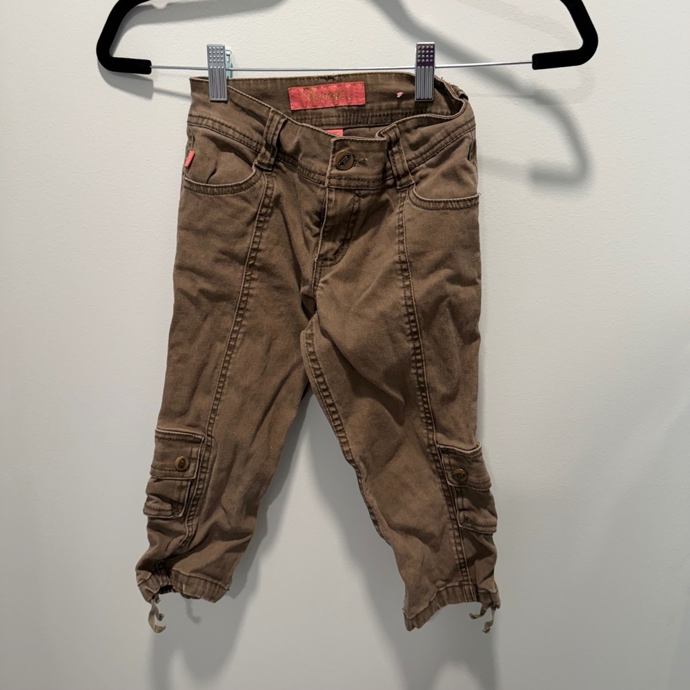 Bongo Cargo Capri Pants Brown Size 8 Y2K Utility Casual